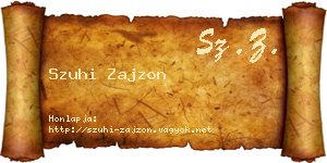 Szuhi Zajzon névjegykártya